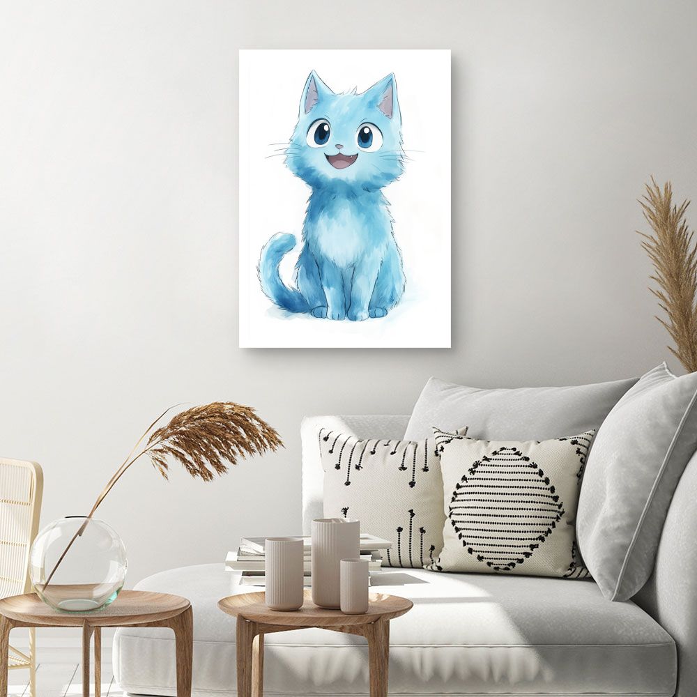 Tableau imprimé pour enfants 'Chat mignon joyeux'