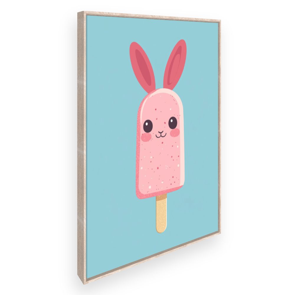 Tableau imprimé pour enfants 'Crème glacée lapin'