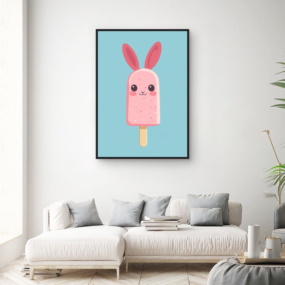 Tableau imprimé pour enfants 'Crème glacée lapin'