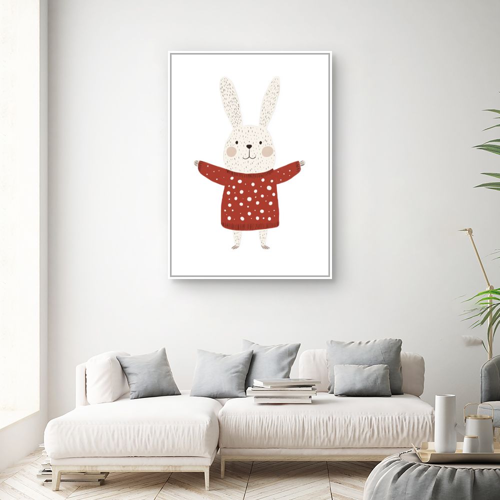Tableau imprimé pour enfants 'Lapin mignon'