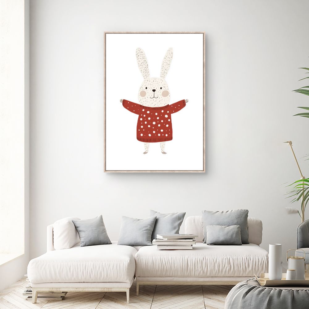 Tableau imprimé pour enfants 'Lapin mignon'