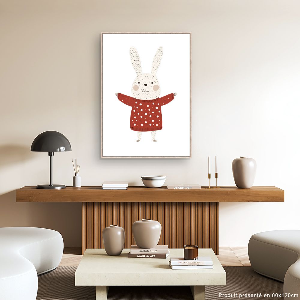 Tableau imprimé pour enfants 'Lapin mignon'