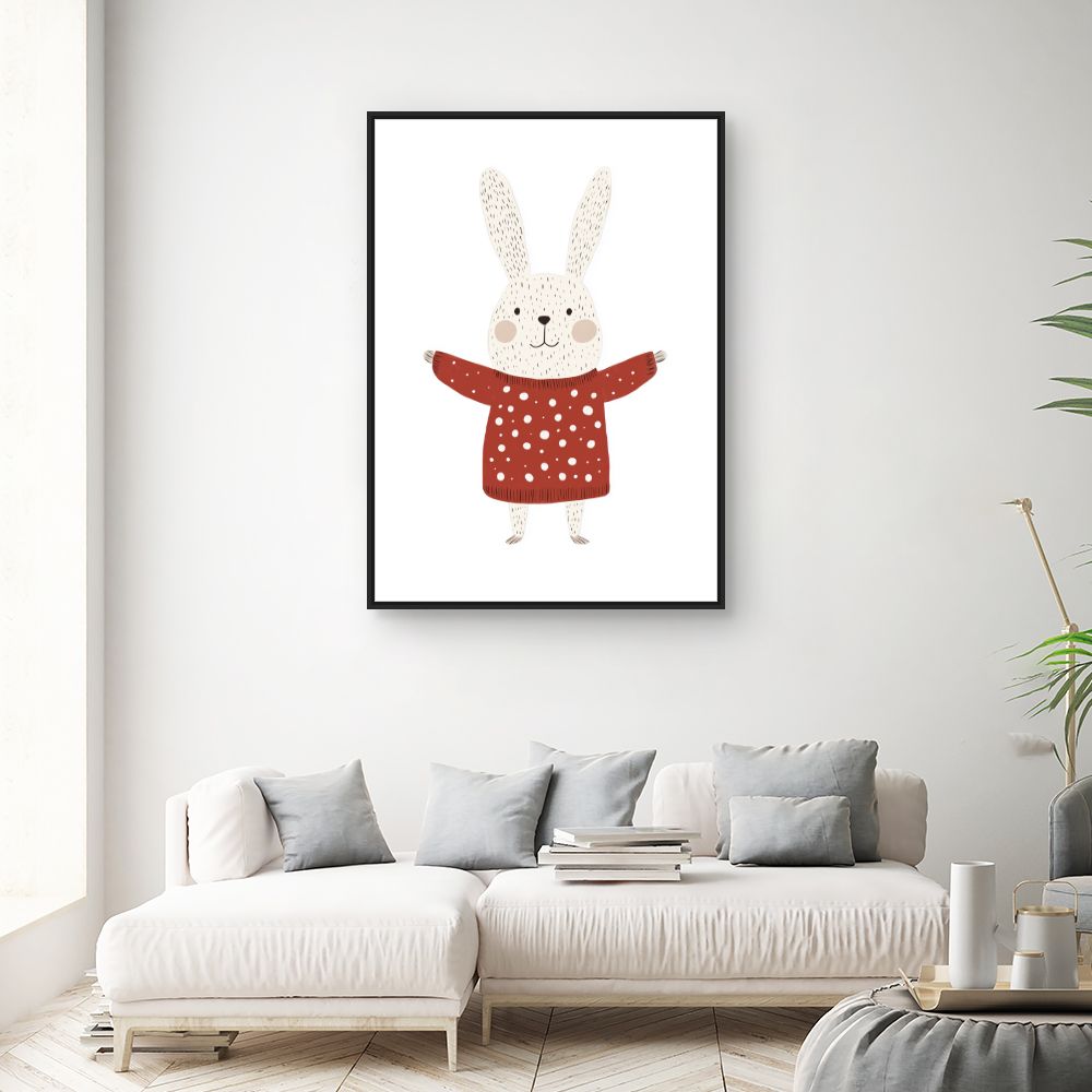 Tableau imprimé pour enfants 'Lapin mignon'