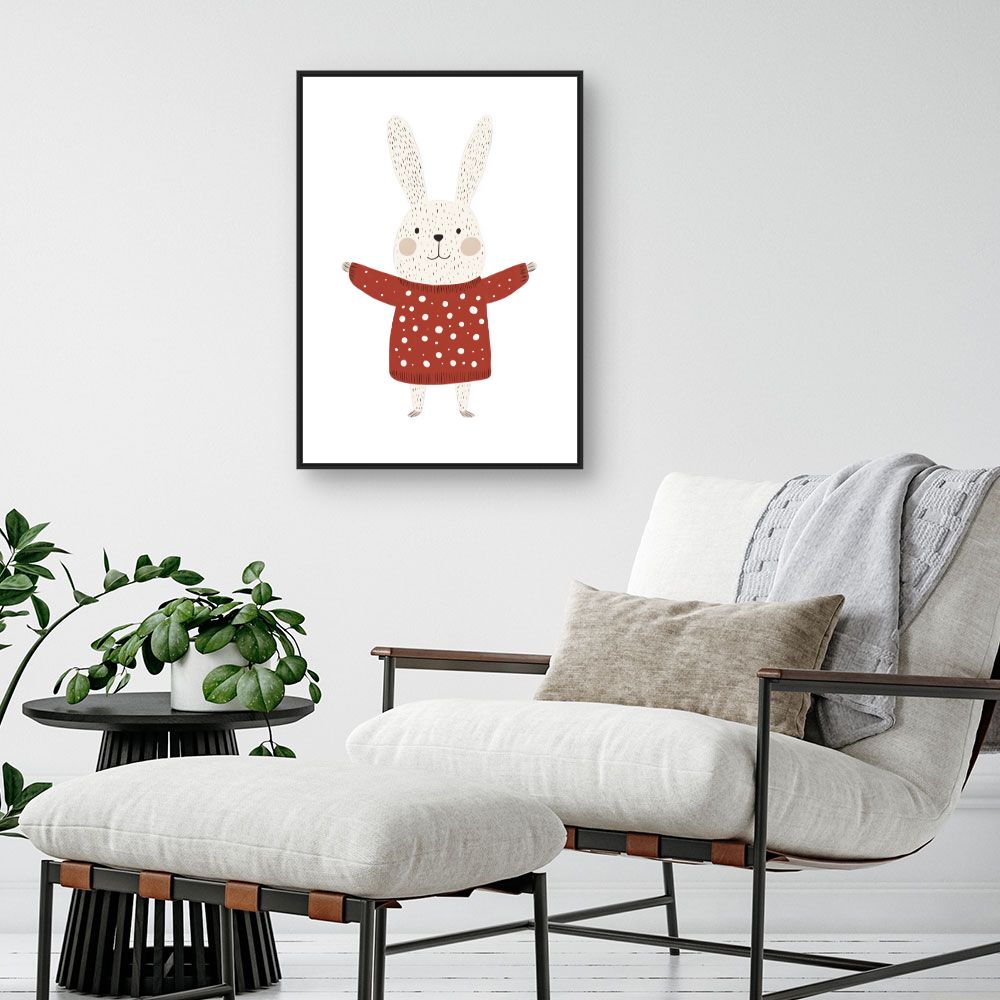 Tableau imprimé pour enfants 'Lapin mignon'