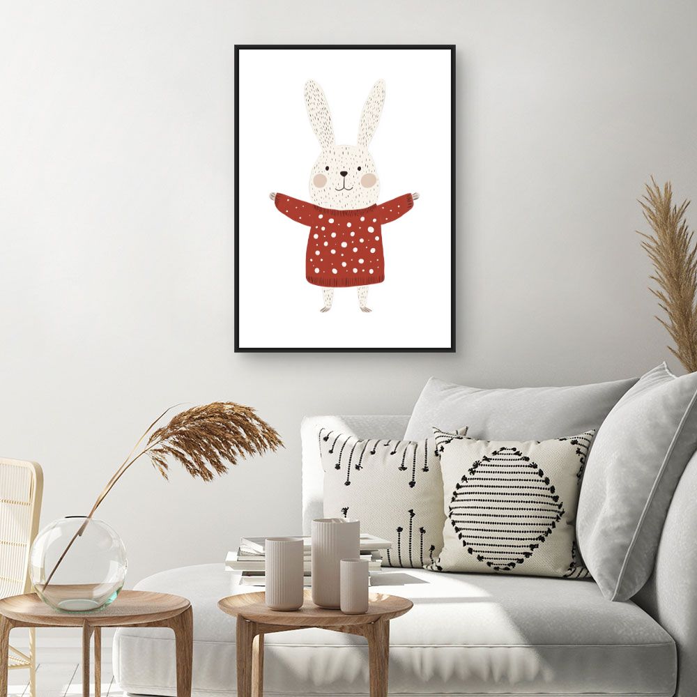 Tableau imprimé pour enfants 'Lapin mignon'