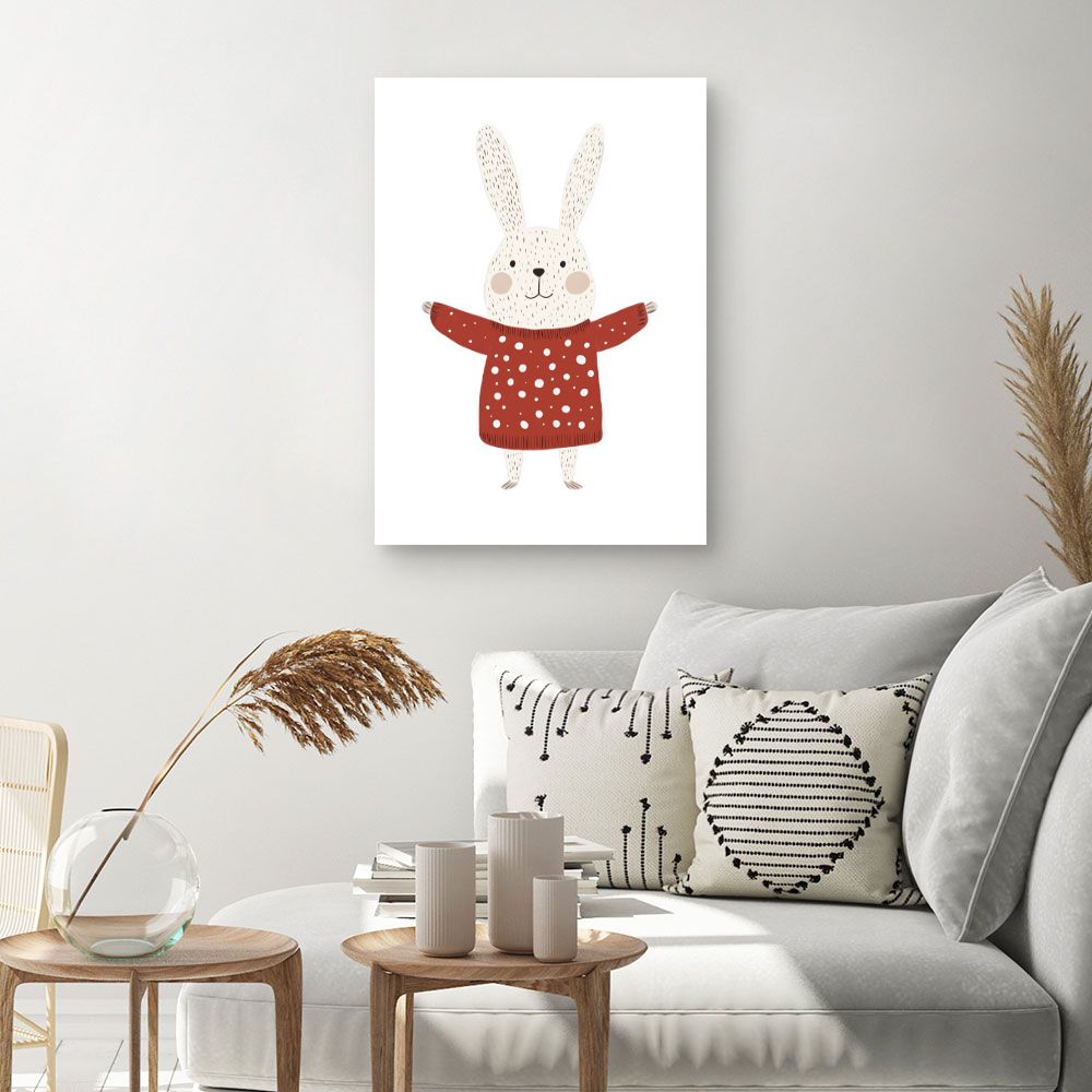 Tableau imprimé pour enfants 'Lapin mignon'