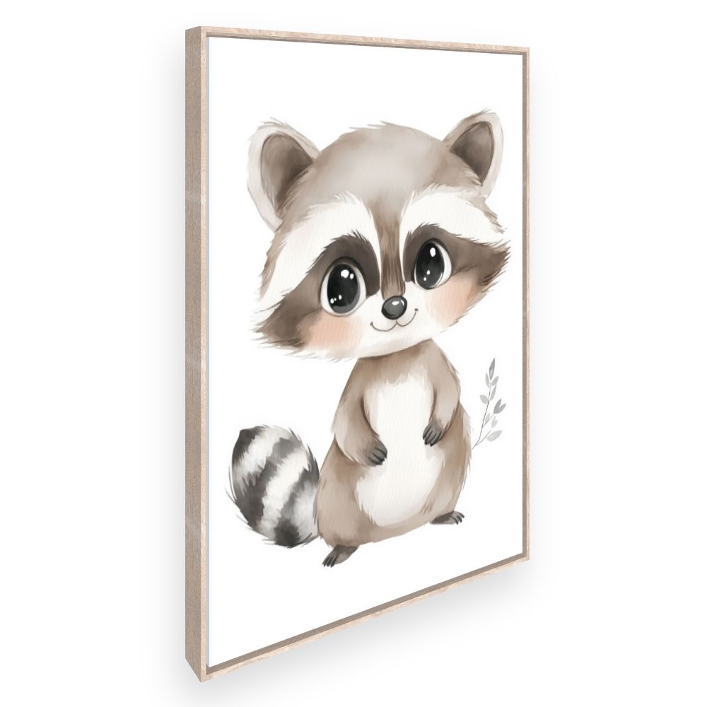 Tableau imprimé pour enfants 'Raton laveur mignon'