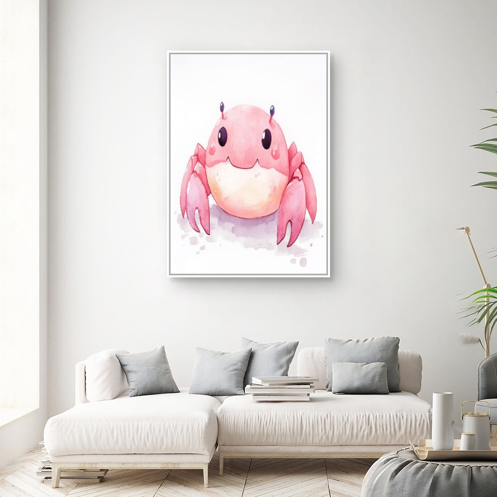 Tableau imprimé pour enfants 'Crabe souriant'