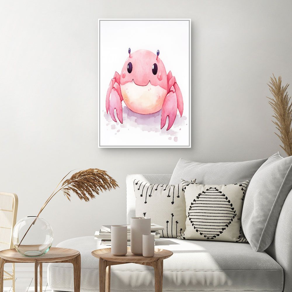 Tableau imprimé pour enfants 'Crabe souriant'