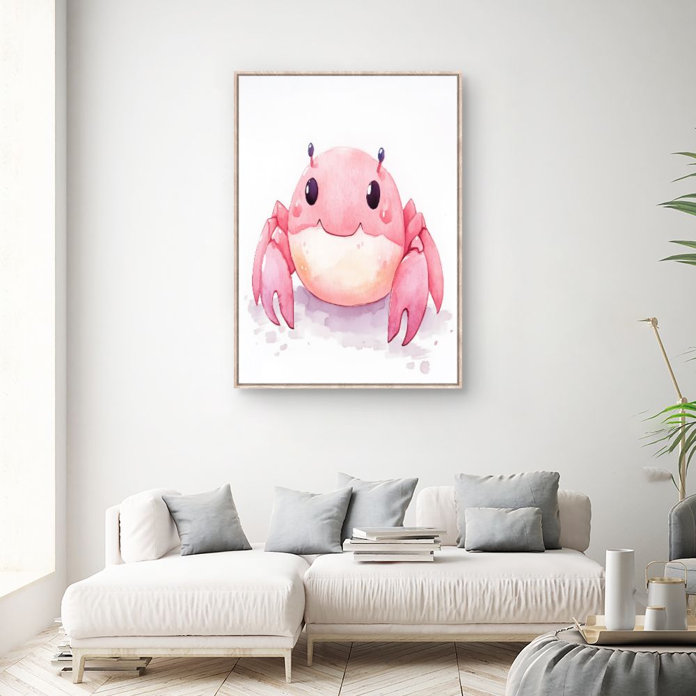 Tableau imprimé pour enfants 'Crabe souriant'