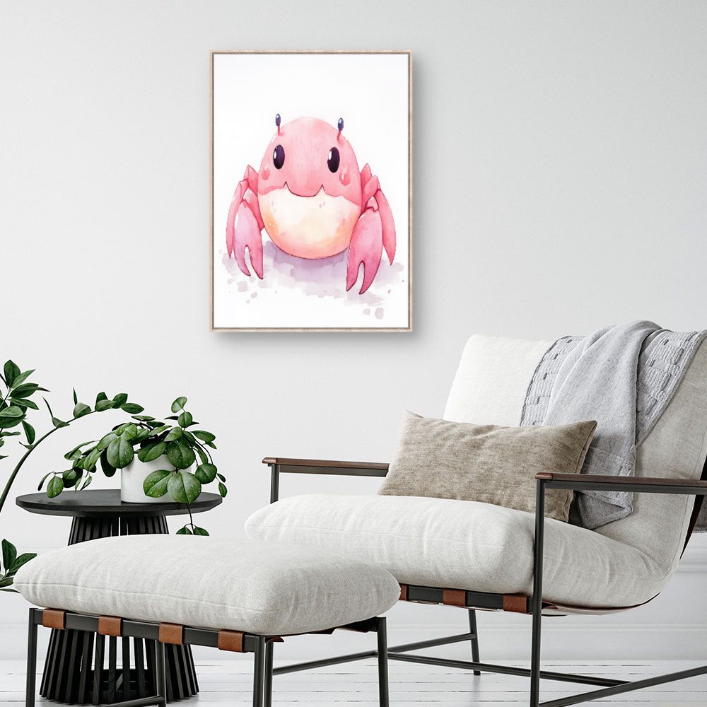 Tableau imprimé pour enfants 'Crabe souriant'