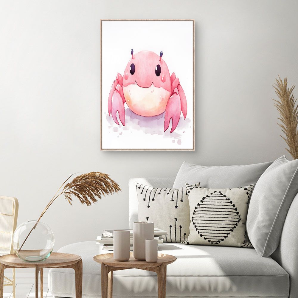 Tableau imprimé pour enfants 'Crabe souriant'