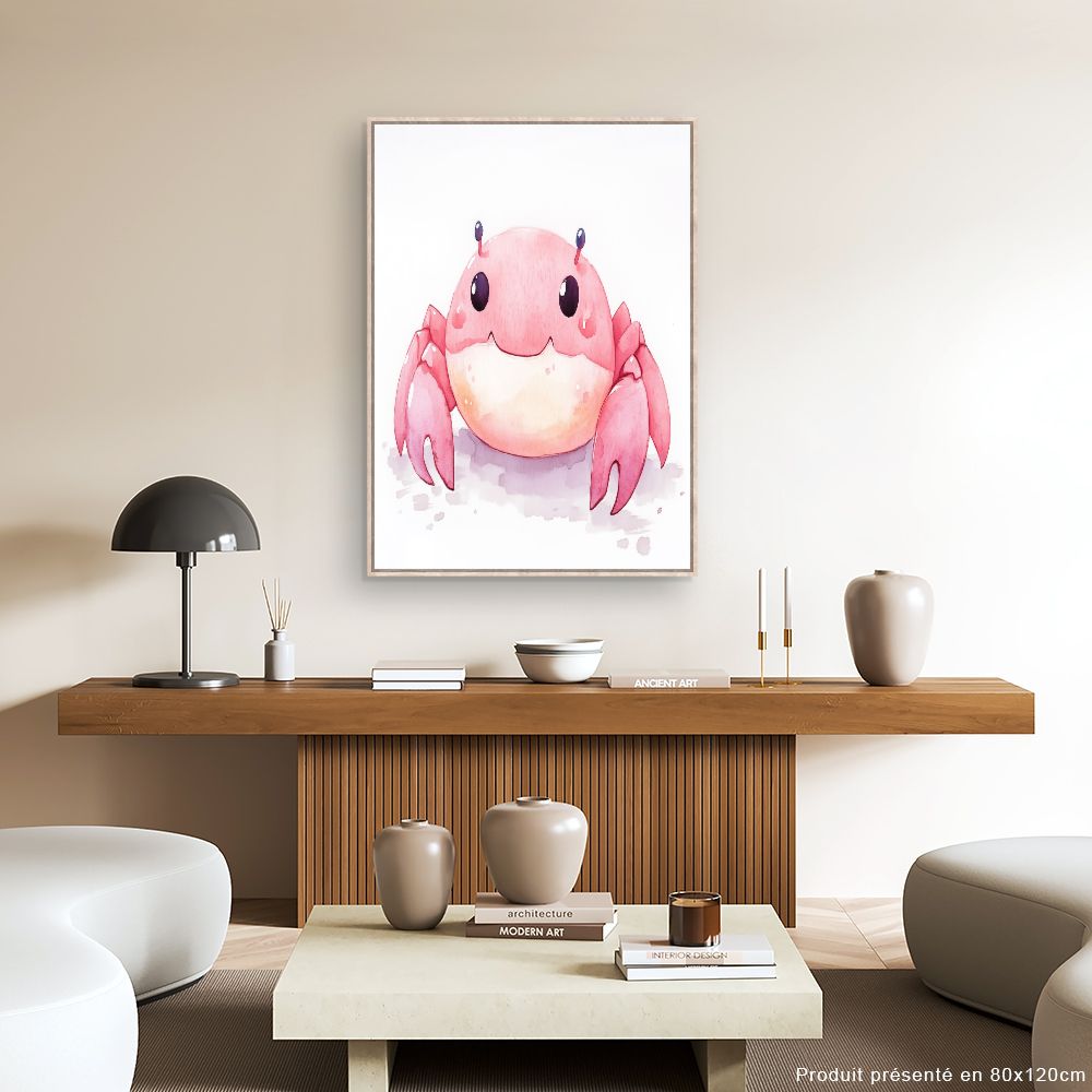 Tableau imprimé pour enfants 'Crabe souriant'