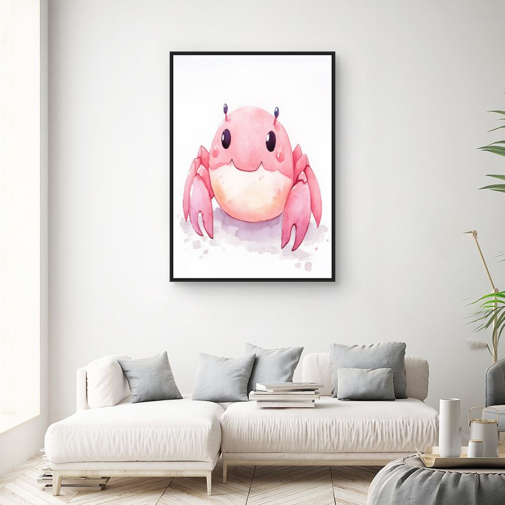 Tableau imprimé pour enfants 'Crabe souriant'