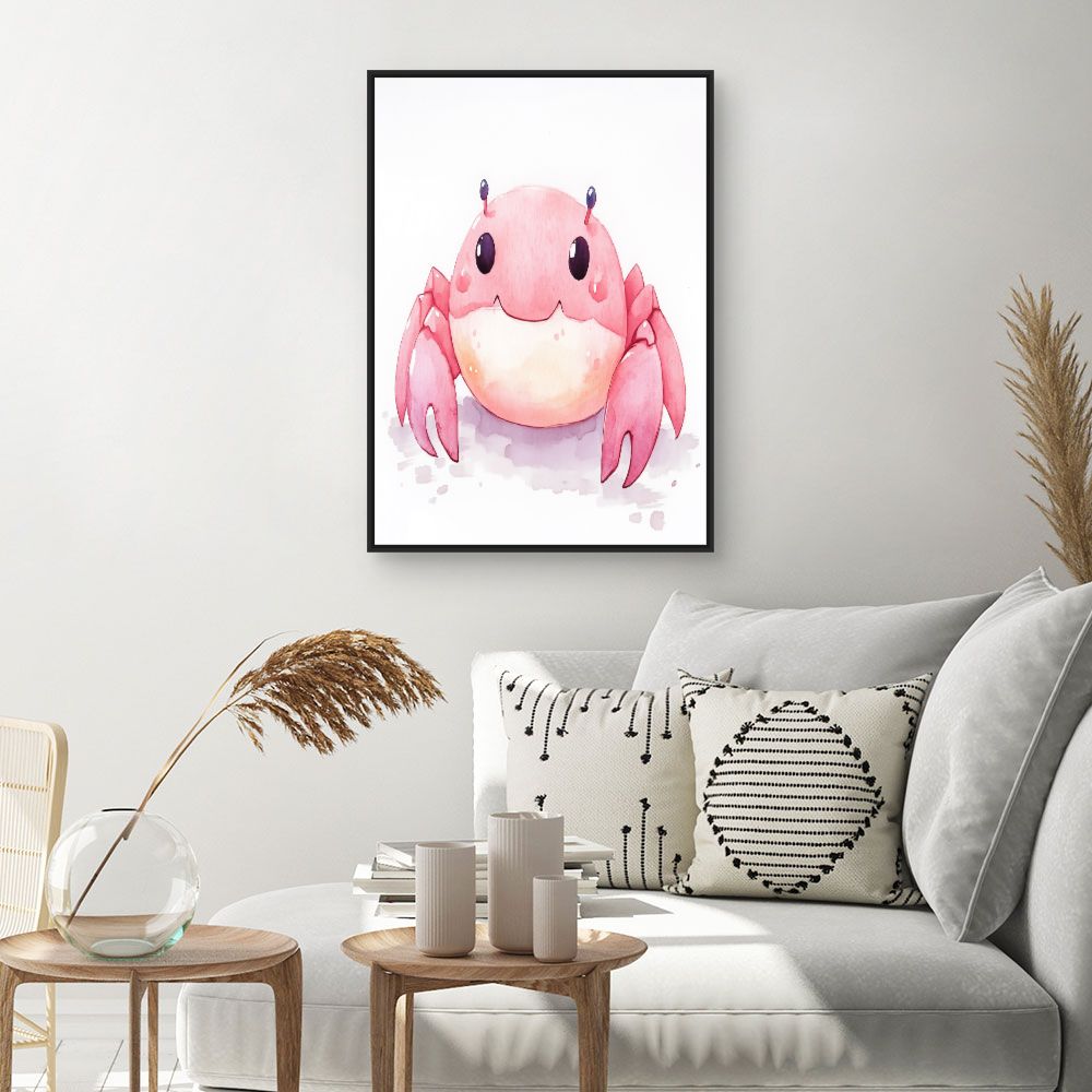 Tableau imprimé pour enfants 'Crabe souriant'