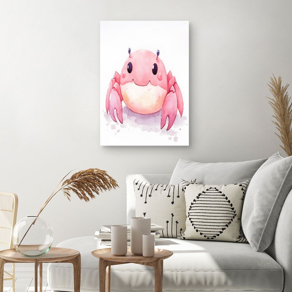 Tableau imprimé pour enfants 'Crabe souriant'
