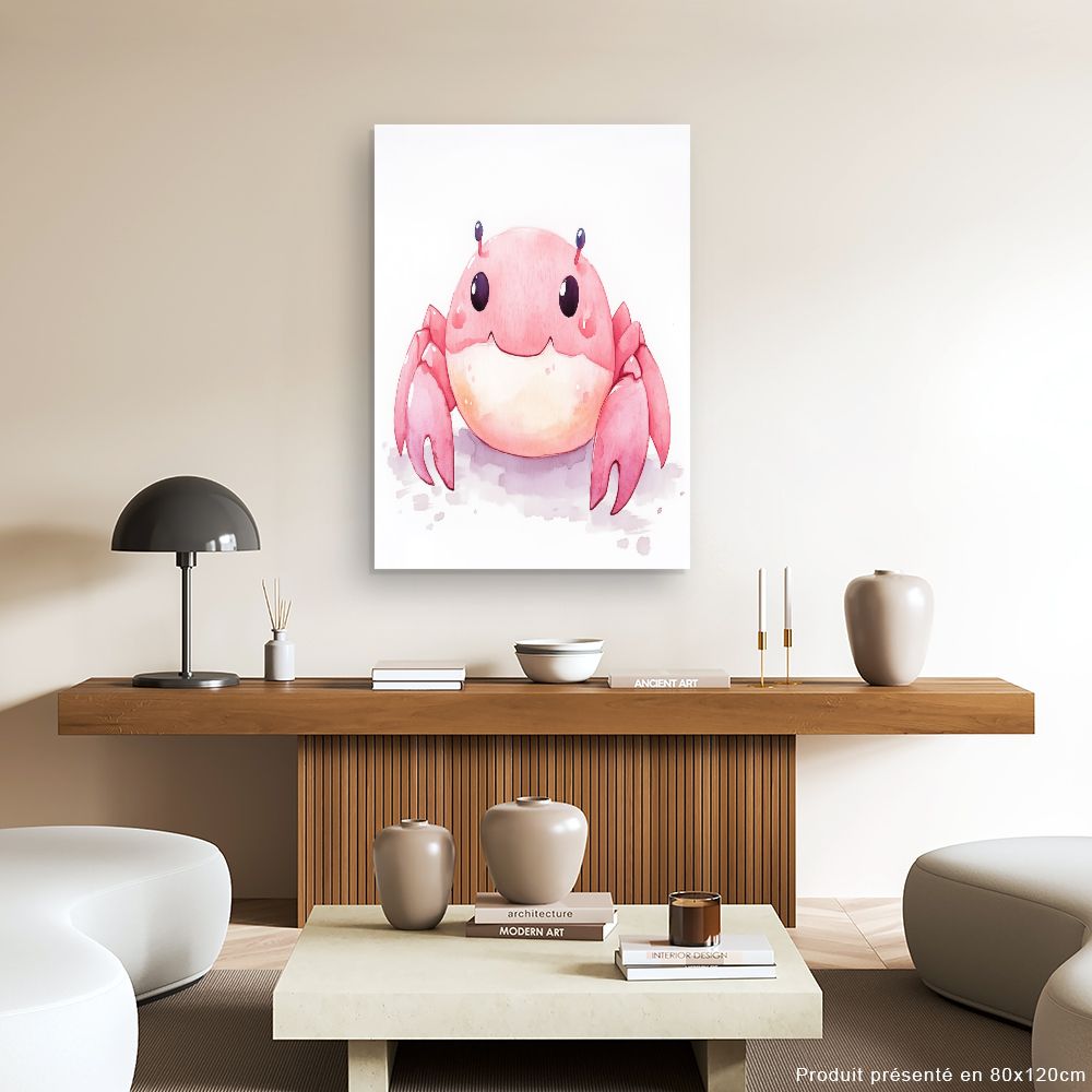 Tableau imprimé pour enfants 'Crabe souriant'