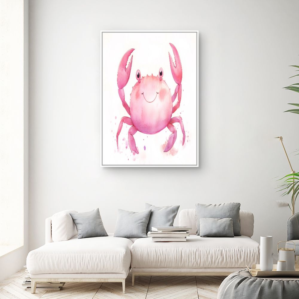 Tableau imprimé pour enfants 'Crabe souriant'