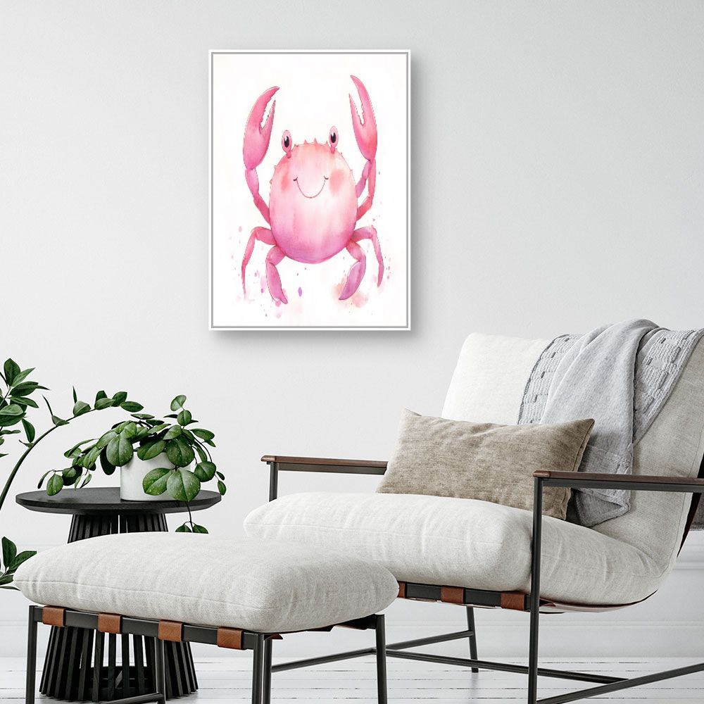 Tableau imprimé pour enfants 'Crabe souriant'