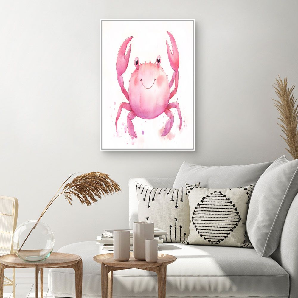 Tableau imprimé pour enfants 'Crabe souriant'