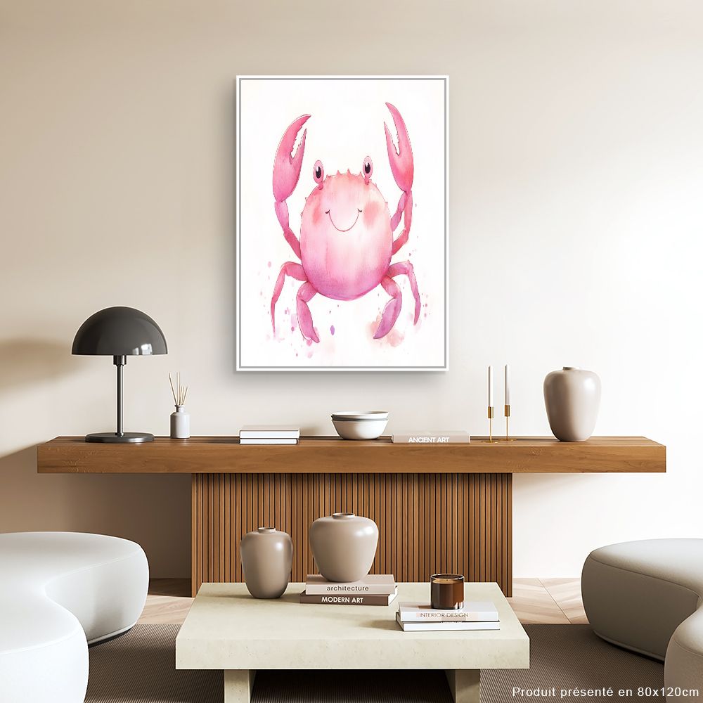 Tableau imprimé pour enfants 'Crabe souriant'