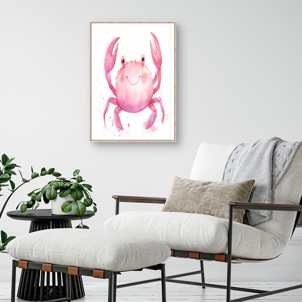 Tableau imprimé pour enfants 'Crabe souriant'