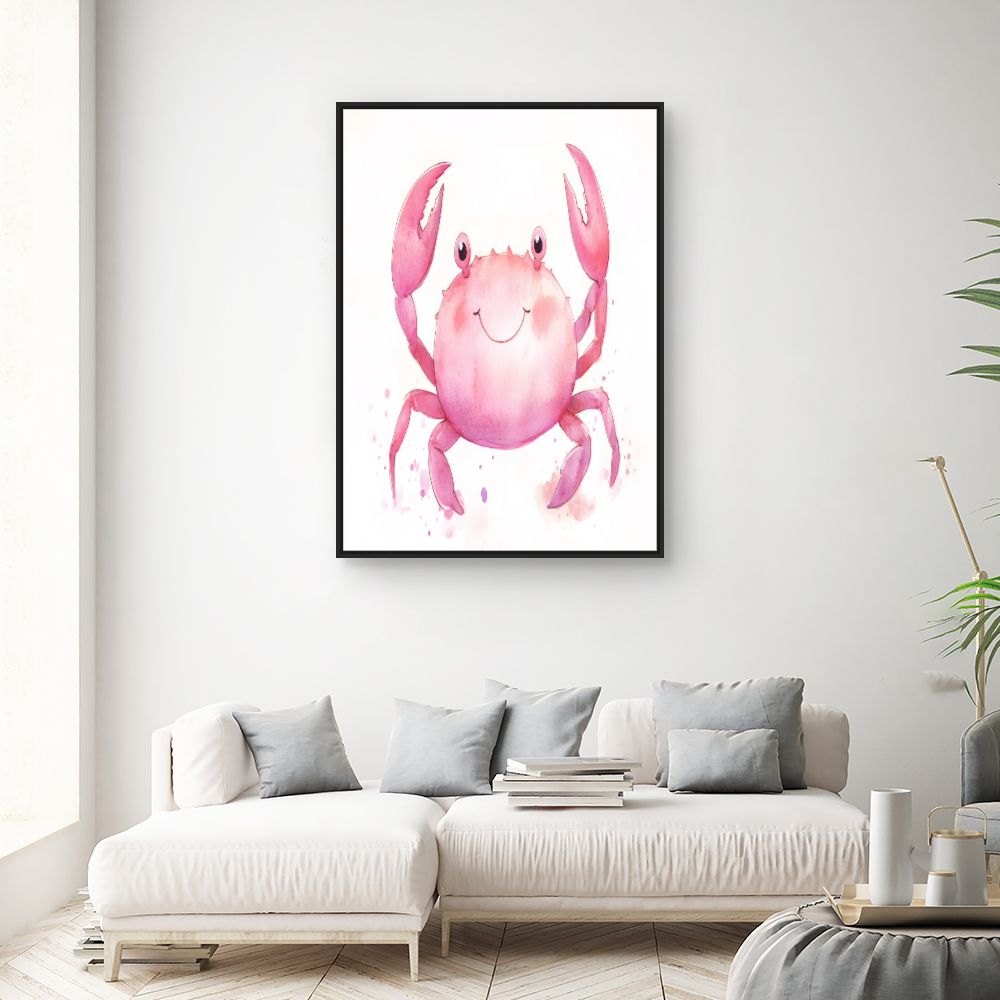 Tableau imprimé pour enfants 'Crabe souriant'