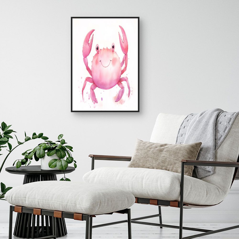 Tableau imprimé pour enfants 'Crabe souriant'