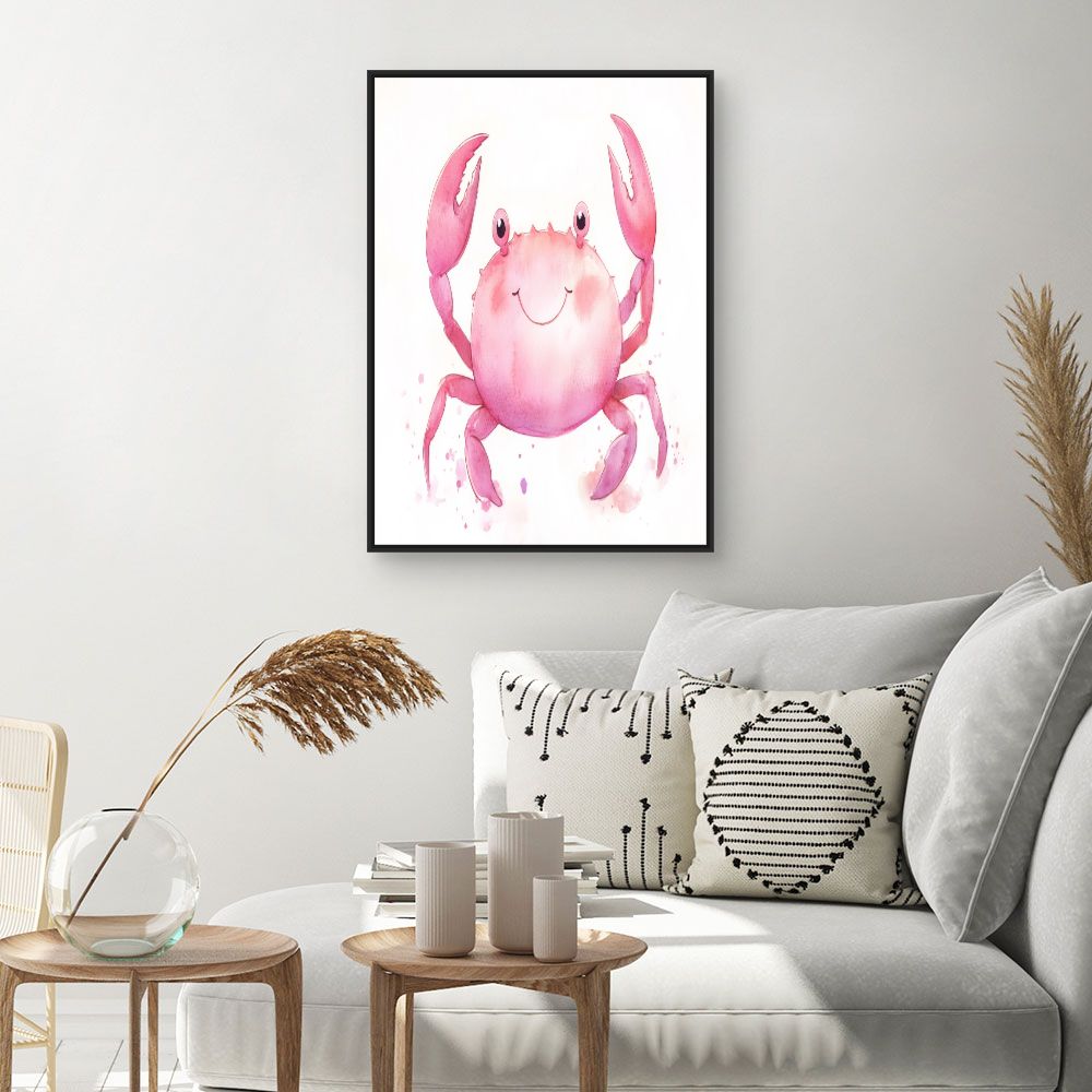 Tableau imprimé pour enfants 'Crabe souriant'