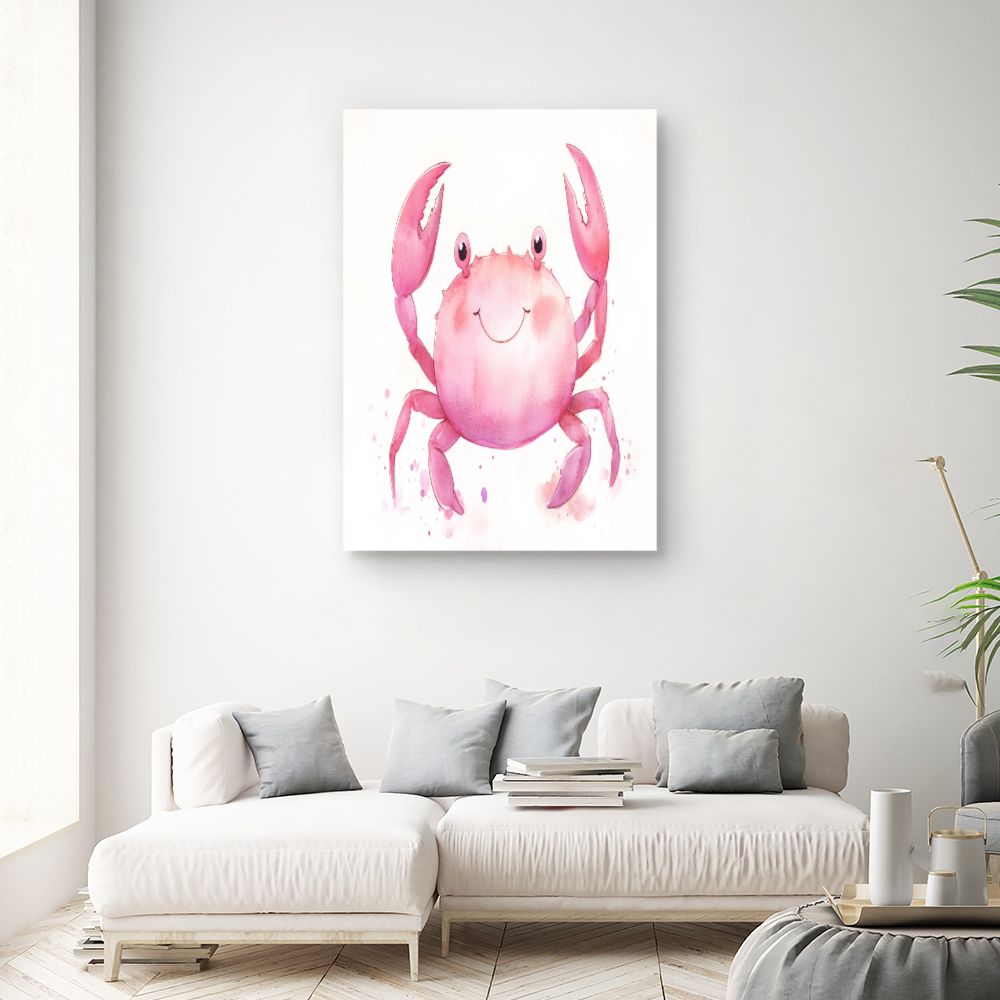 Tableau imprimé pour enfants 'Crabe souriant'