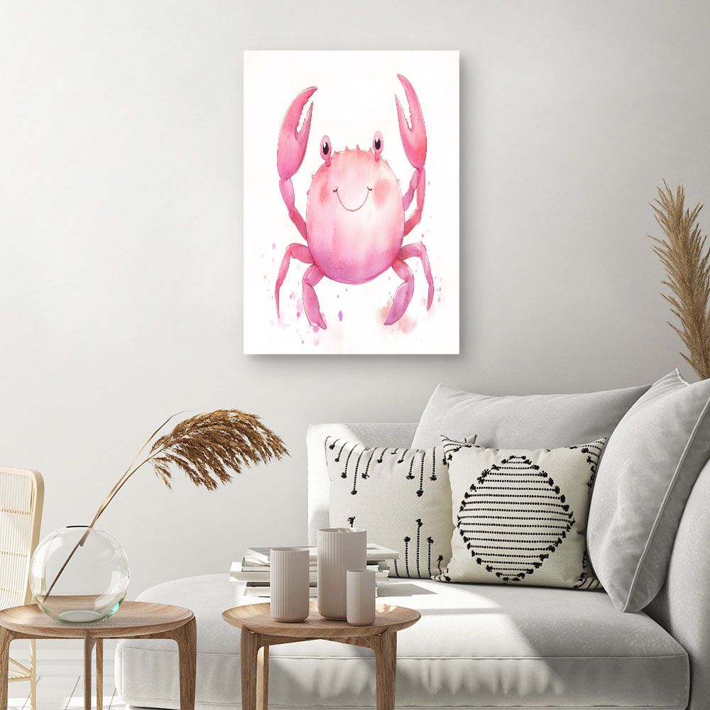 Tableau imprimé pour enfants 'Crabe souriant'