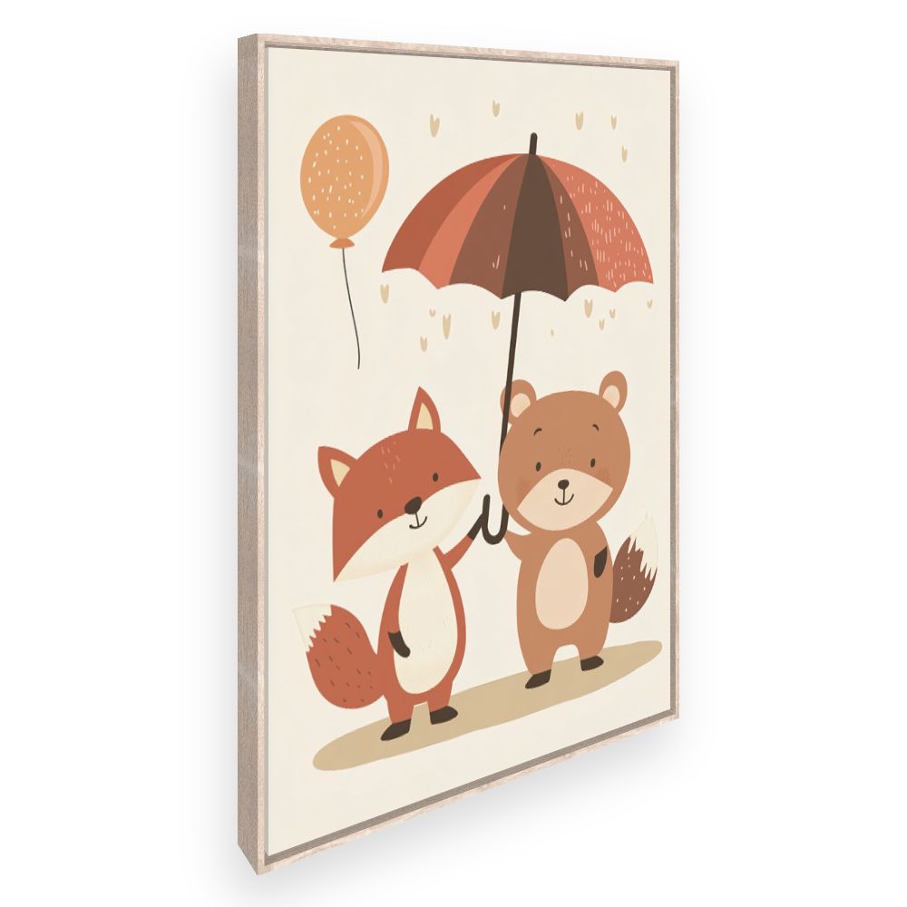 Tableau imprimé pour enfants 'Amitié animalière'