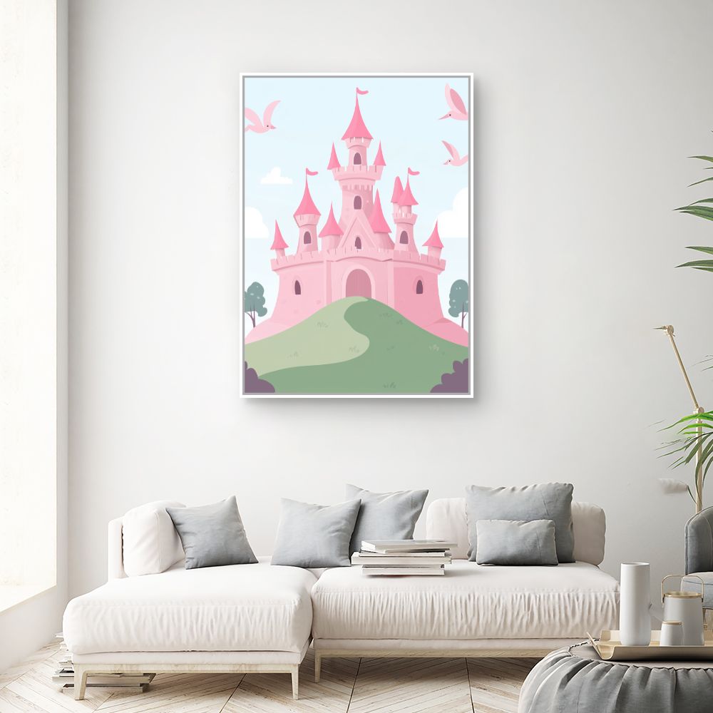 Tableau imprimé pour enfants 'Château féerique'
