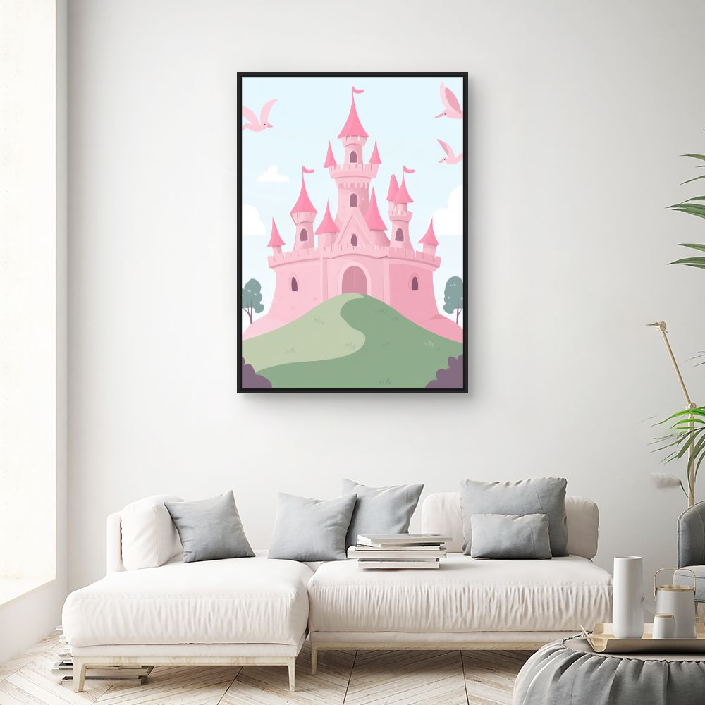 Tableau imprimé pour enfants 'Château féerique'