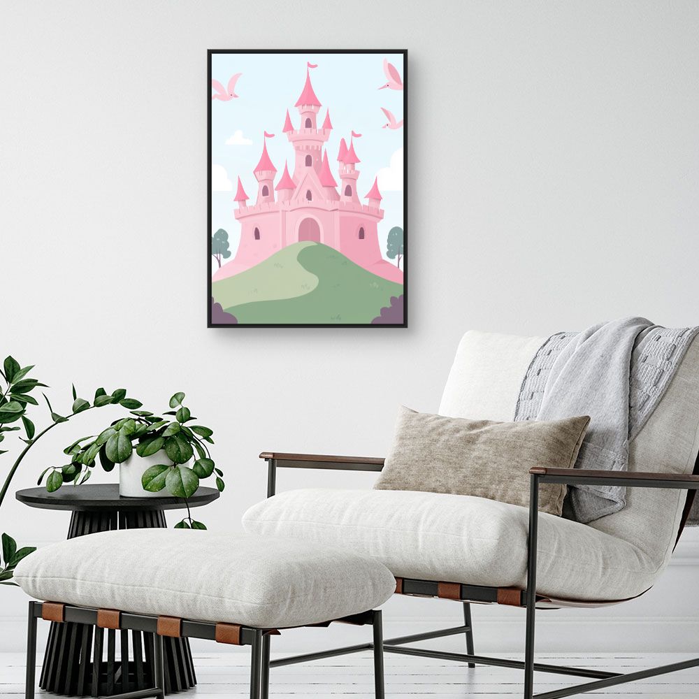 Tableau imprimé pour enfants 'Château féerique'