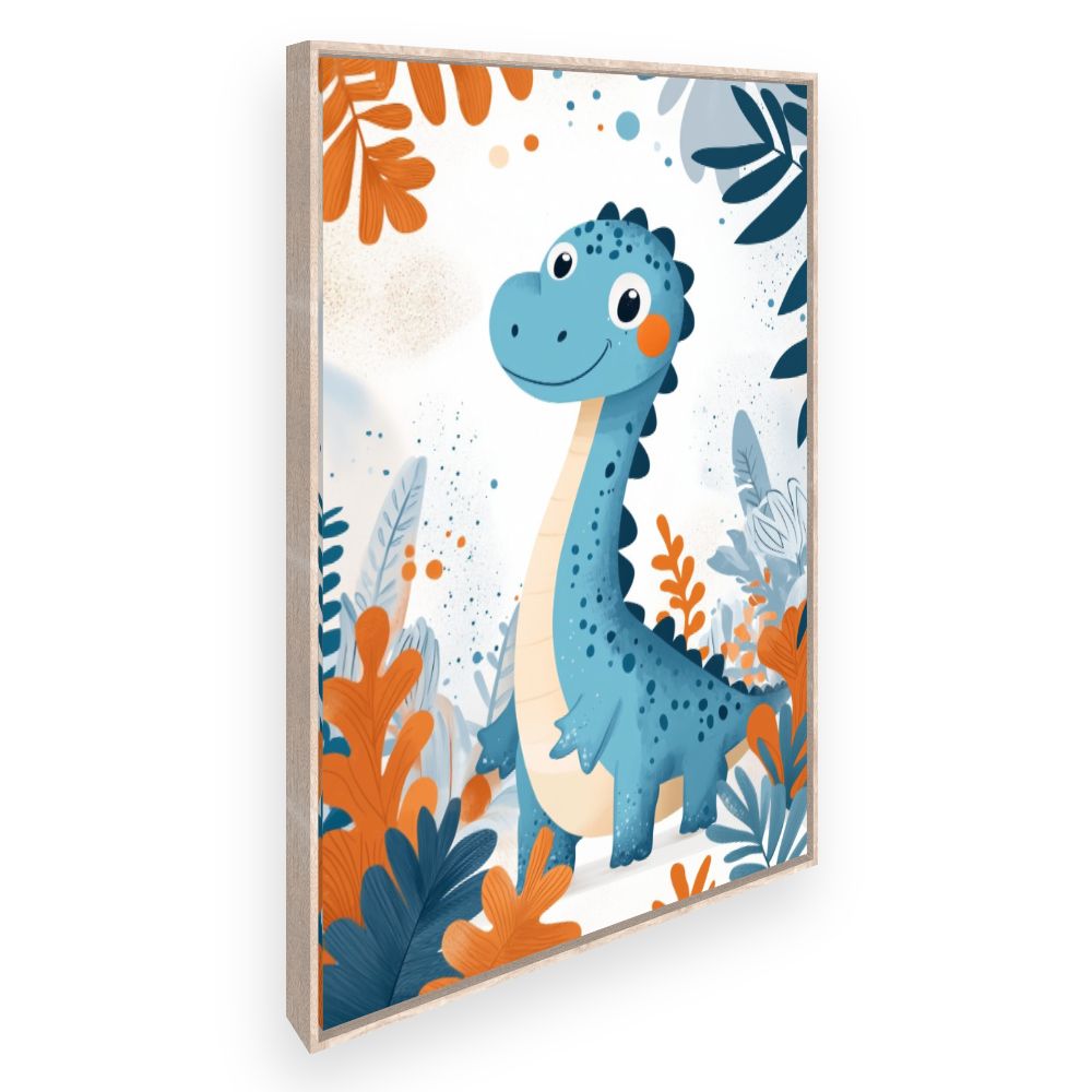 Tableau imprimé pour enfants 'Dinosaure joyeux'