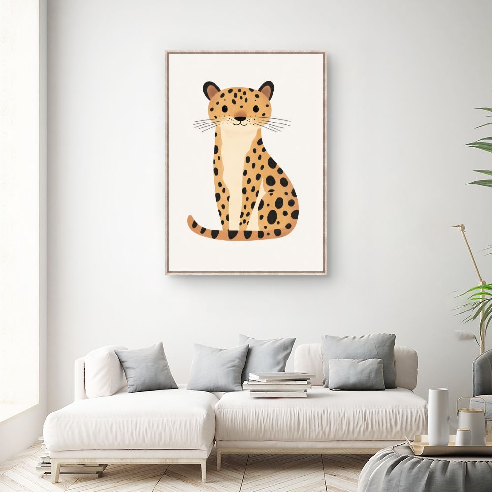 Tableau imprimé pour enfants 'Léopard adorable'
