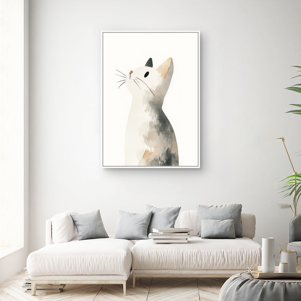 Tableau imprimé pour enfants 'Chat rêveur'