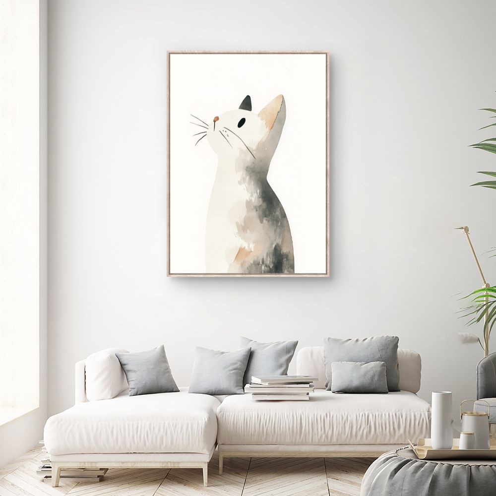 Tableau imprimé pour enfants 'Chat rêveur'