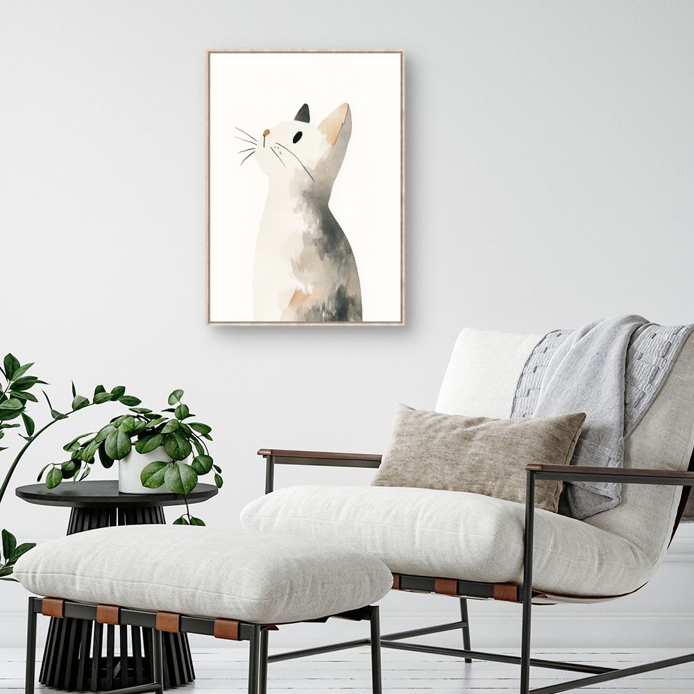 Tableau imprimé pour enfants 'Chat rêveur'