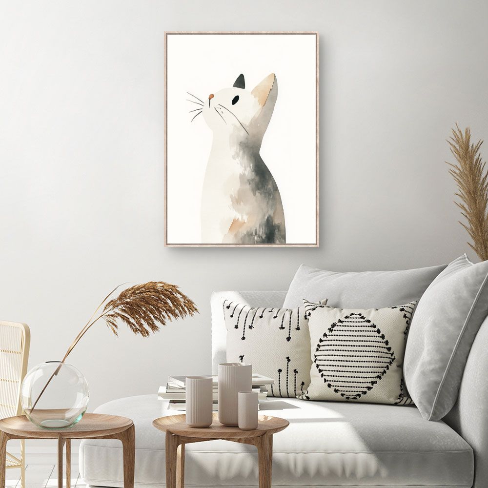 Tableau imprimé pour enfants 'Chat rêveur'