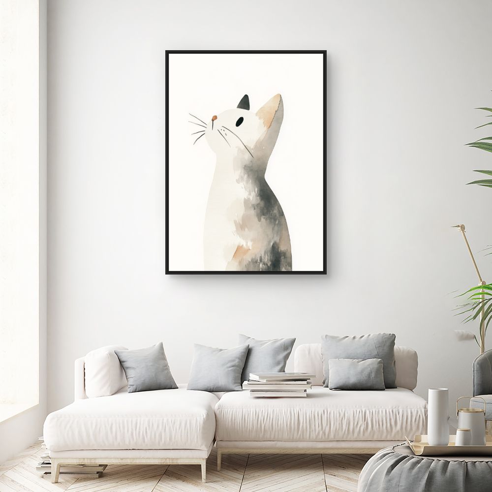 Tableau imprimé pour enfants 'Chat rêveur'