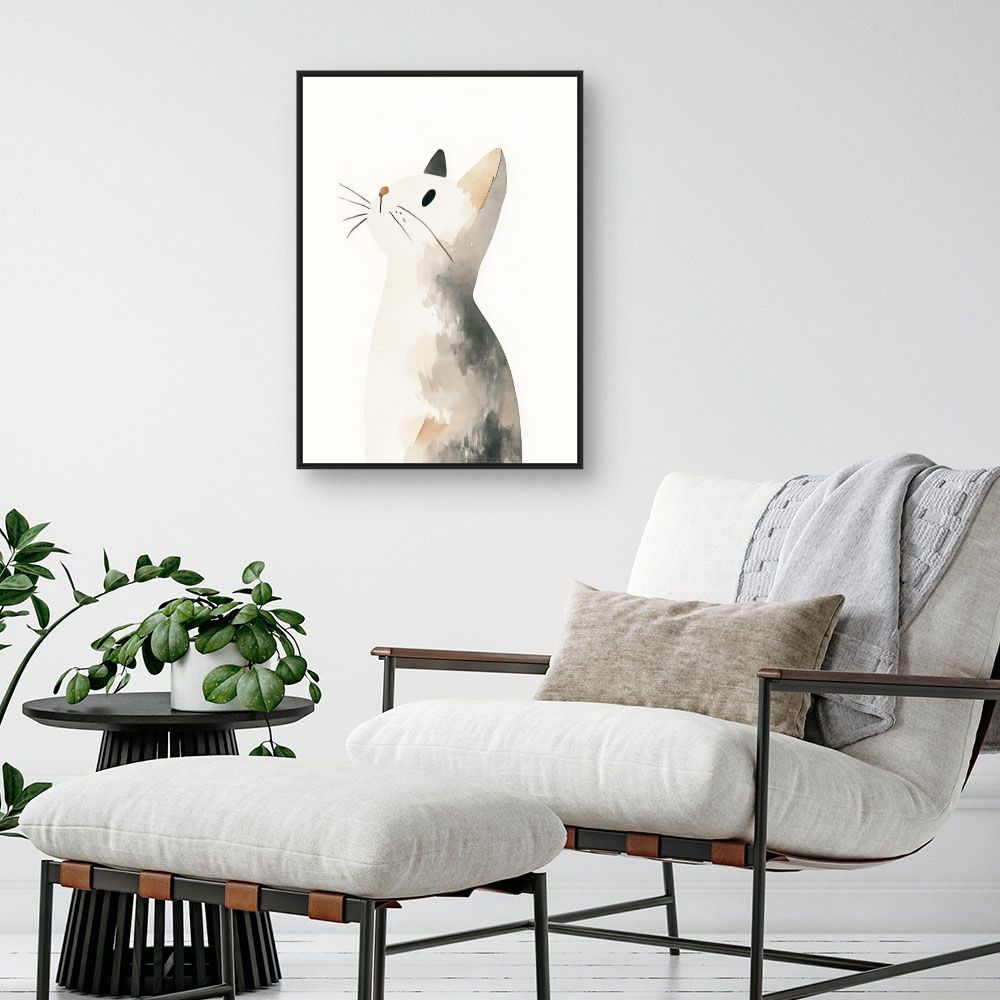 Tableau imprimé pour enfants 'Chat rêveur'