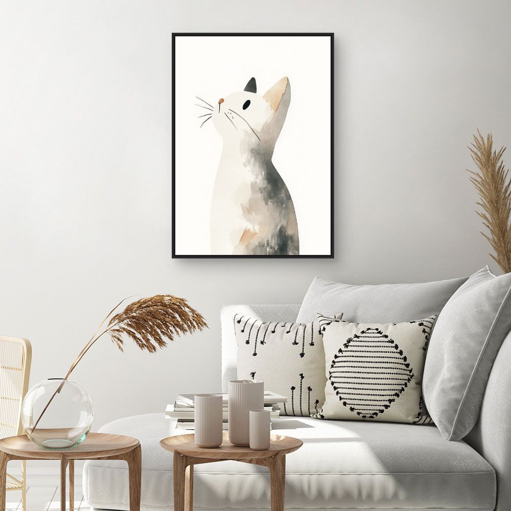 Tableau imprimé pour enfants 'Chat rêveur'