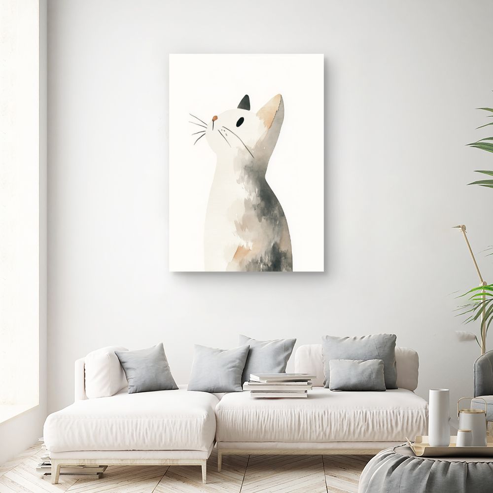 Tableau imprimé pour enfants 'Chat rêveur'