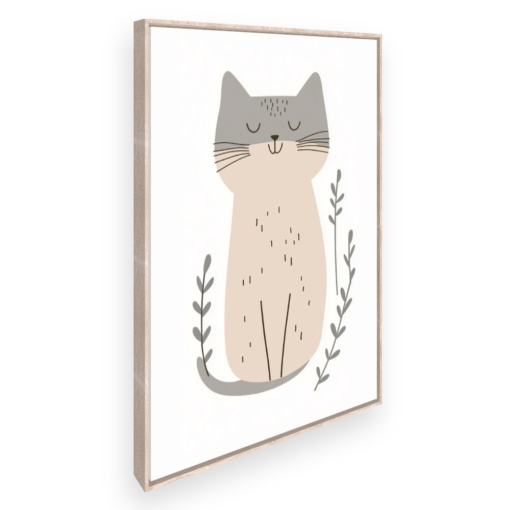 Tableau imprimé pour enfants 'Chat mignon paisible'