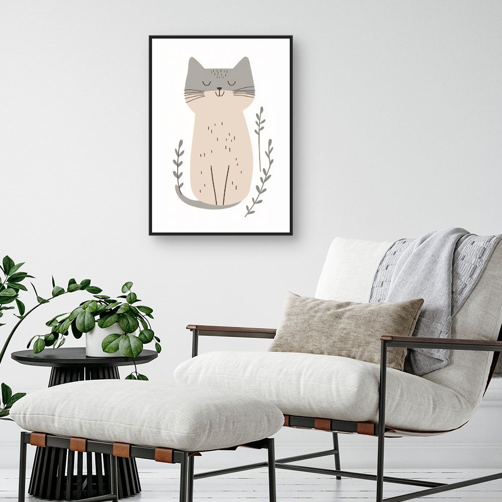 Tableau imprimé pour enfants 'Chat mignon paisible'