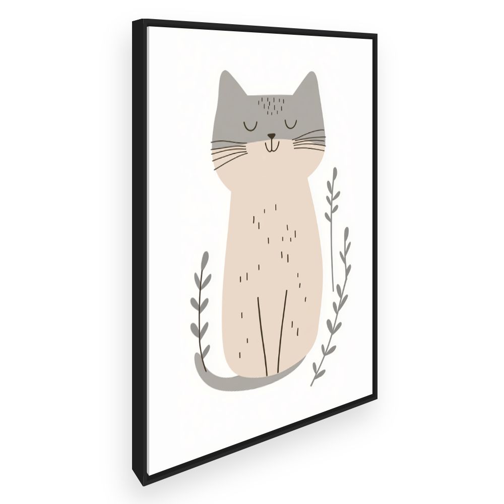 Tableau imprimé pour enfants 'Chat mignon paisible'