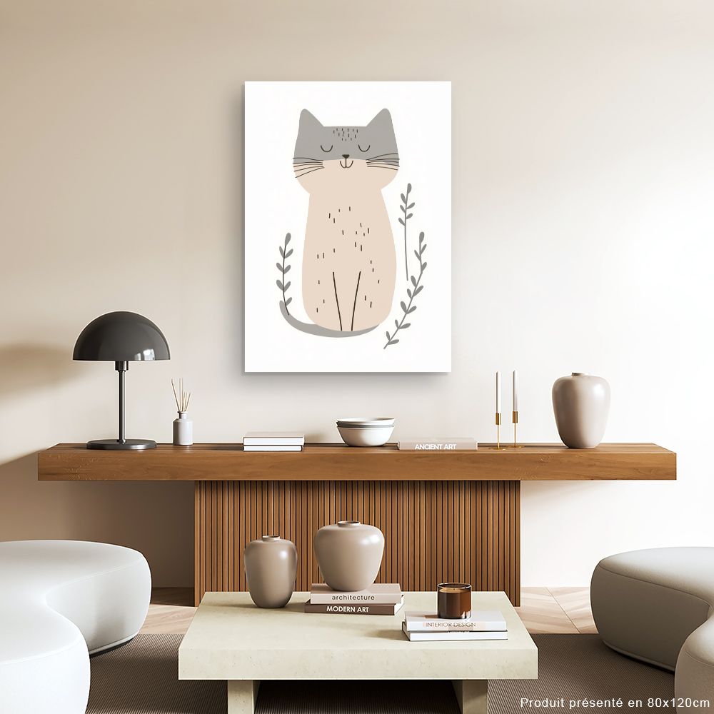 Tableau imprimé pour enfants 'Chat mignon paisible'