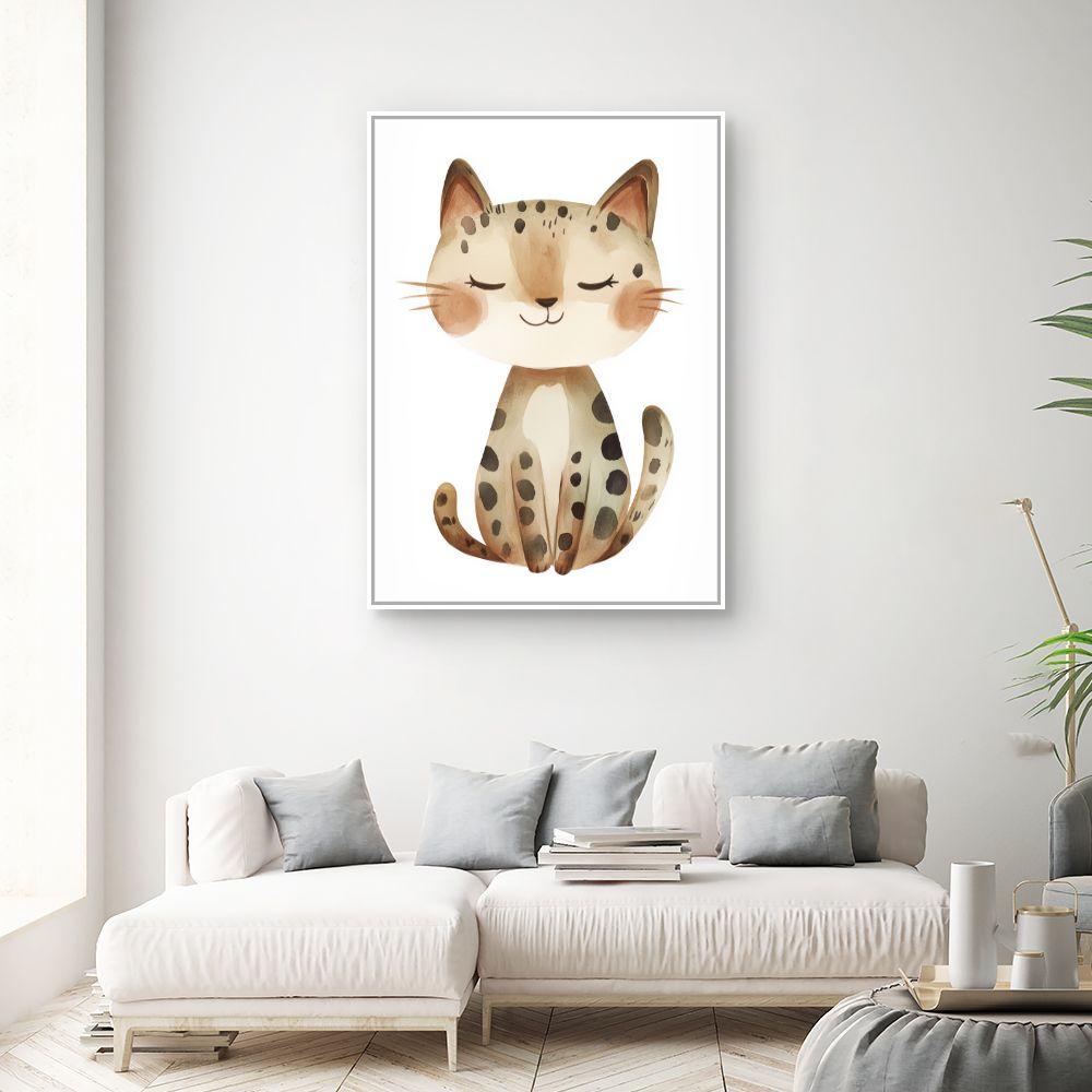 Tableau imprimé pour enfants 'Chat paisible'